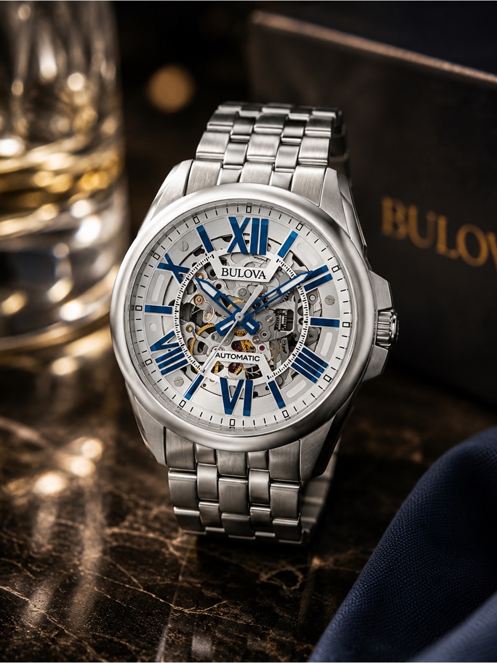 Men's Bulova Automatic Stainless Steel Bracelet Watch 43mm 96A187